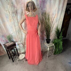 📌Jordan Chiffon Peach Overlay Bridesmaid - Ball - Formal Dress with Lower Back